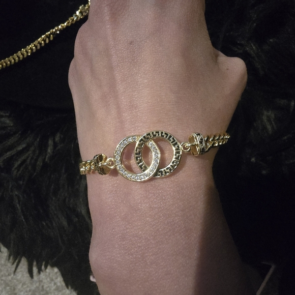 Elegant 21kgp Dubai Jewelry Gold Necklace and Ring Set - Picture 4 of 12